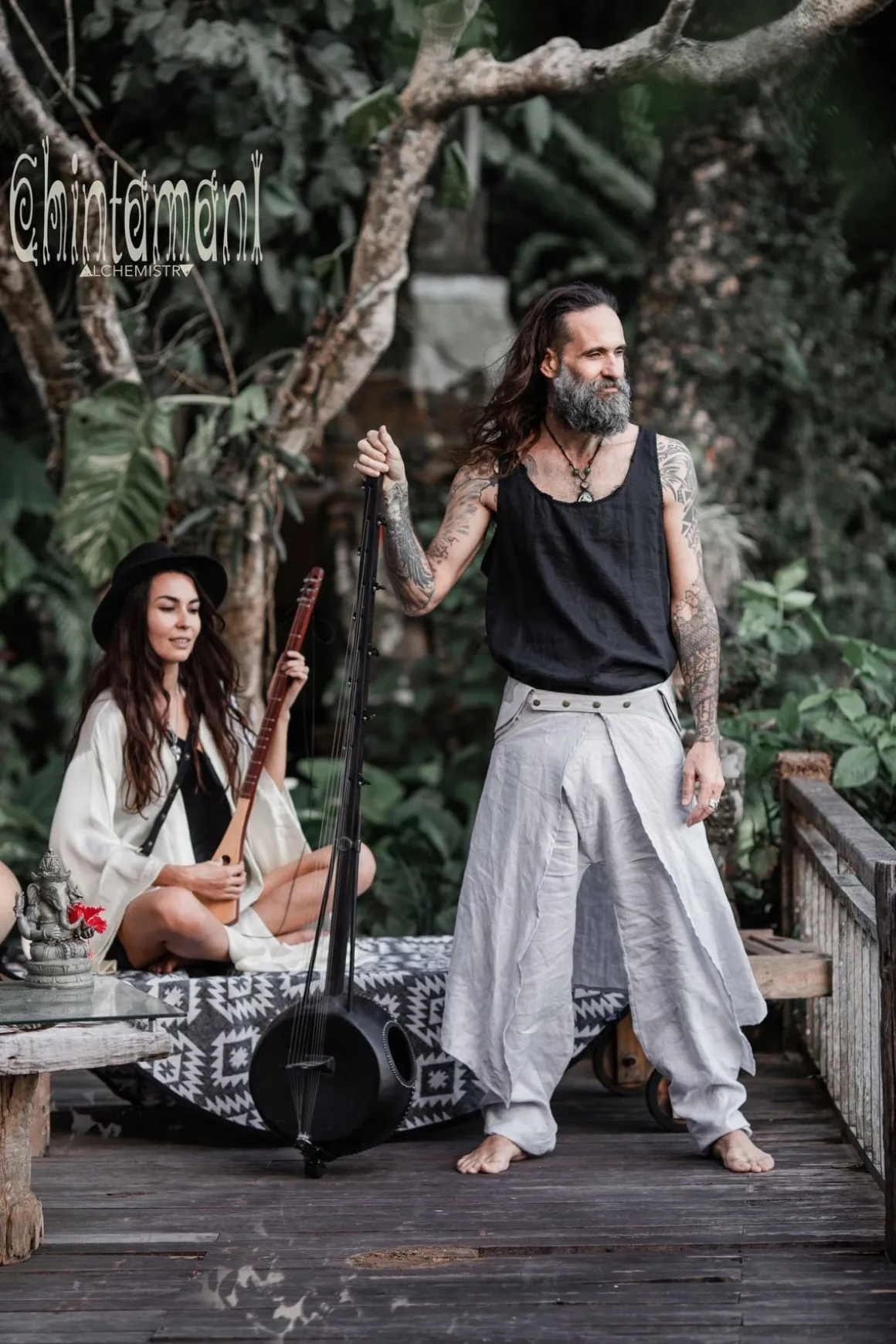 Men's Skirt Pants SET / Grey