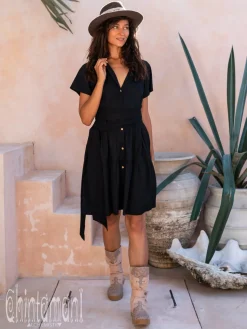Mini Shirt Dress / Black