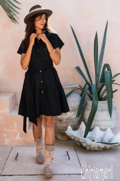 Mini Shirt Dress / Black
