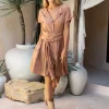Mini Shirt Dress / Dusty Pink