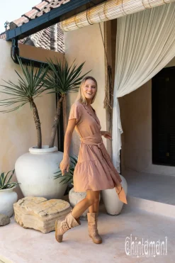 Mini Shirt Dress / Dusty Pink