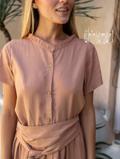 Mini Shirt Dress / Dusty Pink