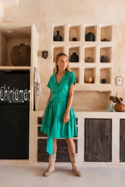 Mini Shirt Dress / Green