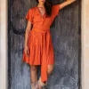 Mini Shirt Dress / Red Ochre