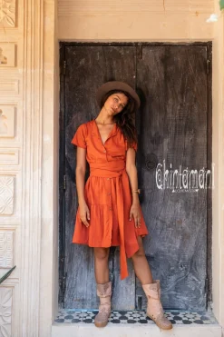 Mini Shirt Dress / Red Ochre