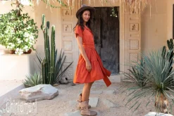 Mini Shirt Dress / Red Ochre