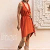 Mini Tunic Dress / Red Ochre