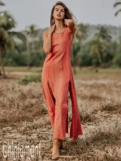 Organic Corner Dress / Coral Rose