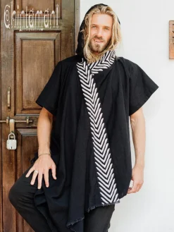 Organic Hooded Shirt / Black