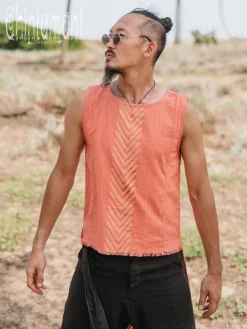 Organic Long Top / Salmon Red