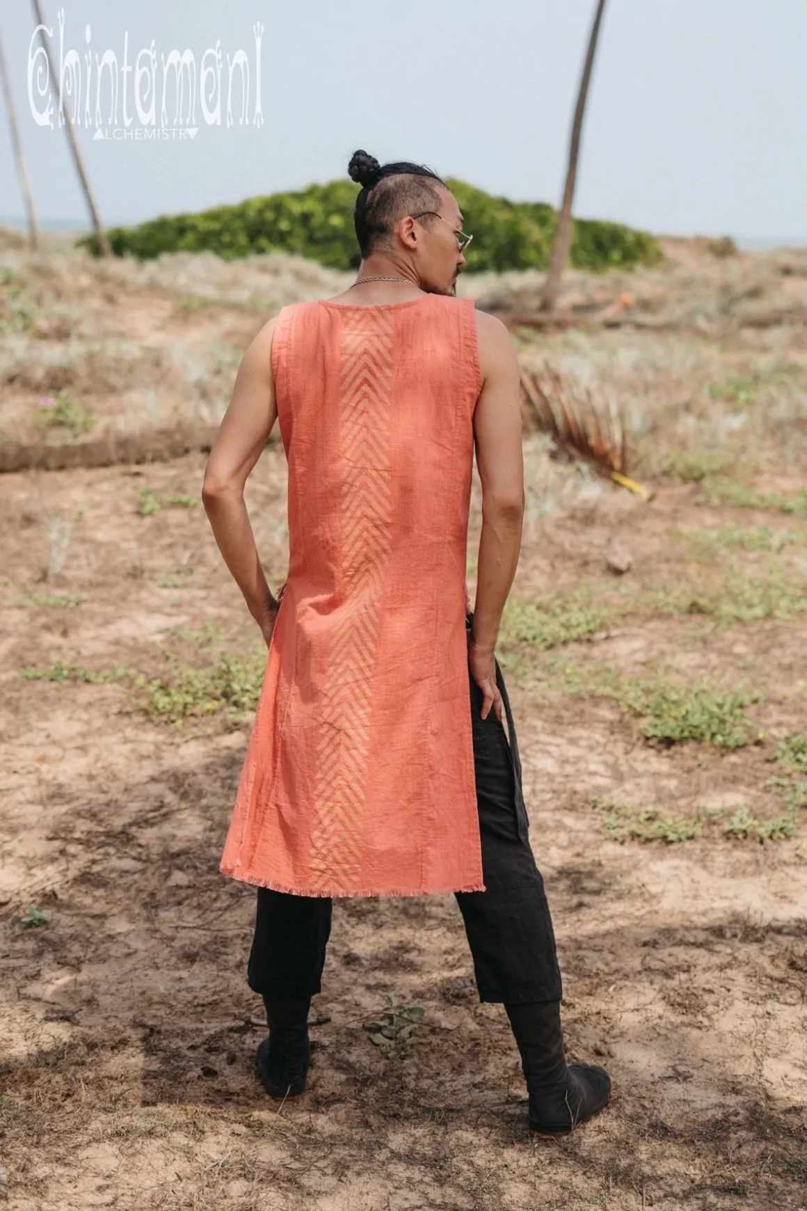 Organic Long Top / Salmon Red