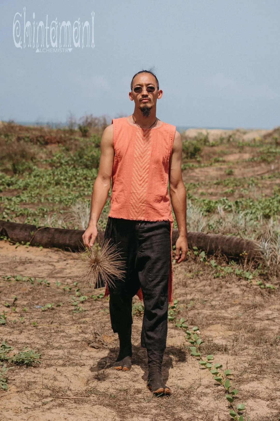 Organic Long Top / Salmon Red