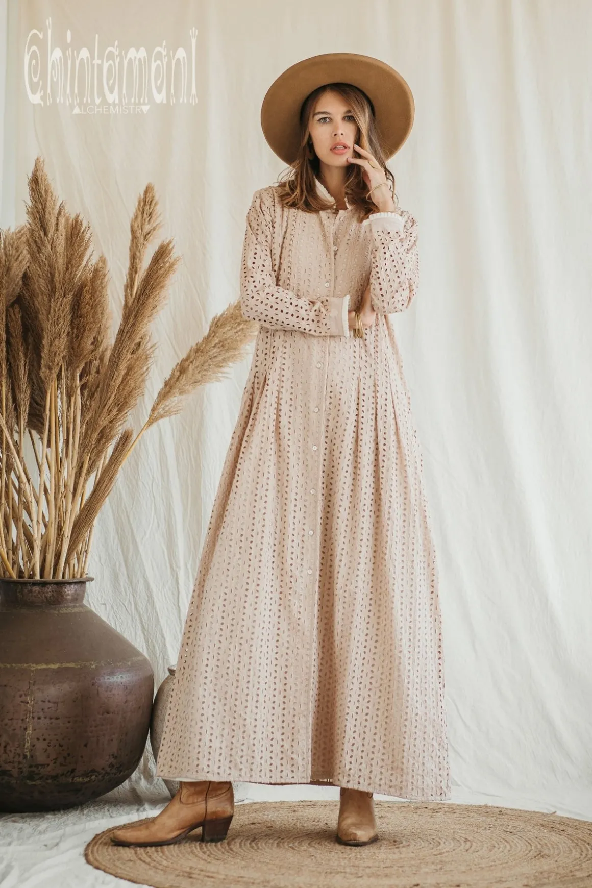 Organic Maxi Dress / Beige