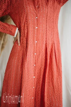 Organic Maxi Dress / Coral Rose