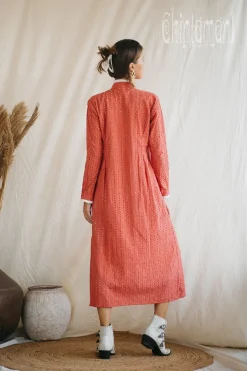 Organic Midi Dress / Coral Rose