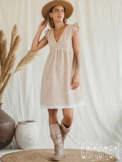 Organic Mini Dress / Beige