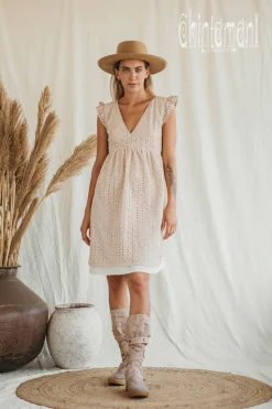 Organic Mini Dress / Beige