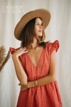 Organic Mini Dress / Coral Rose