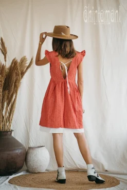 Organic Mini Dress / Coral Rose