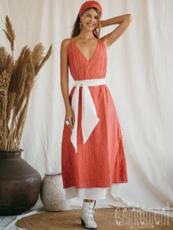 Organic V Dress / Coral Rose