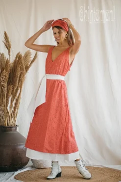 Organic V Dress / Coral Rose