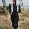 Organic Vest Jacket / Black & White