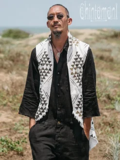 Organic Vest Jacket / Black & White