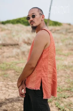 Organic Vest Top / Salmon