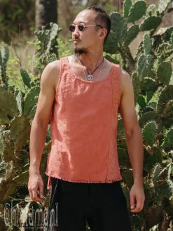 Organic Vest Top / Salmon