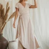 Organic Wrap Dress / Beige