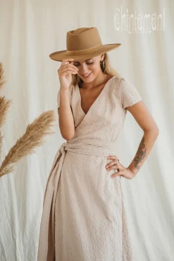 Organic Wrap Dress / Beige
