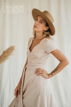 Organic Wrap Dress / Beige