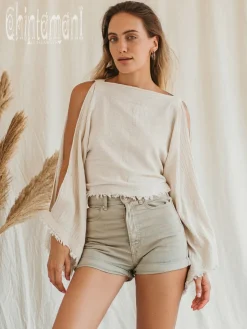 Poncho Crop Top / Off White