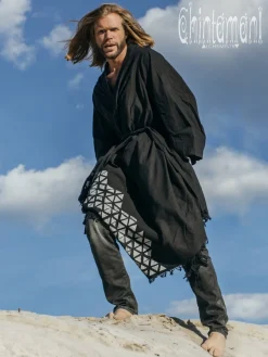 Raw Cotton Cloak / Black
