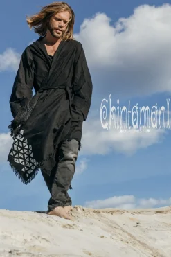 Raw Cotton Cloak / Black