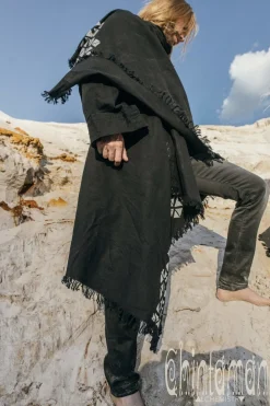 Raw Cotton Cloak / Black