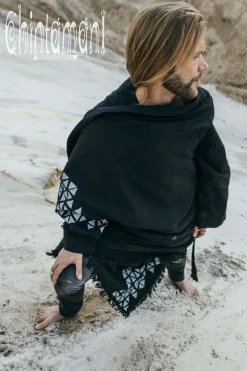 Raw Cotton Cloak / Black