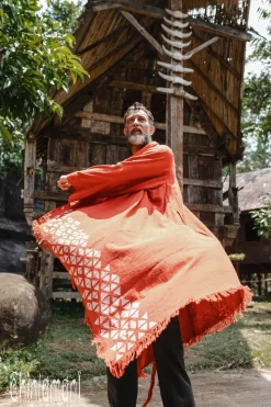 Raw Cotton Cloak / Red Ochre