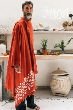 Raw Cotton Cloak / Red Ochre