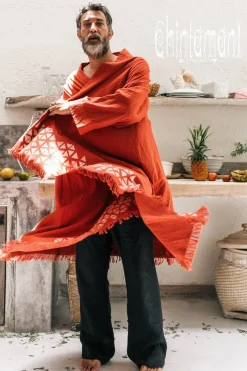 Raw Cotton Cloak / Red Ochre