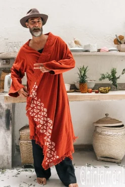 Raw Cotton Cloak / Red Ochre