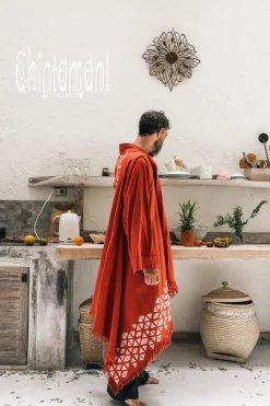 Raw Cotton Cloak / Red Ochre