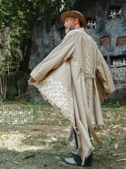 Raw Cotton Cloak / Sage Green