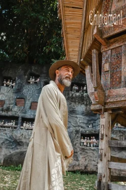 Raw Cotton Cloak / Sage Green