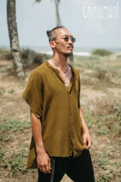 Raw Cotton Shirt / Brown