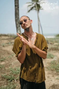 Raw Cotton Shirt / Brown