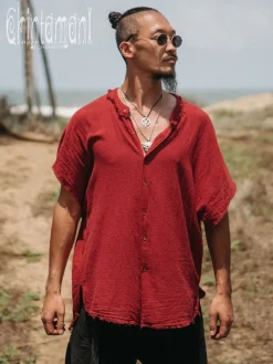 Raw Cotton Shirt / Red Ochre