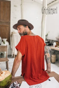 Raw Cotton T-shirt / Red Ochre