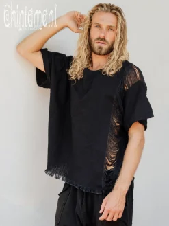 Ripped Organic Top / Black