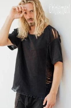 Ripped Organic Top / Black